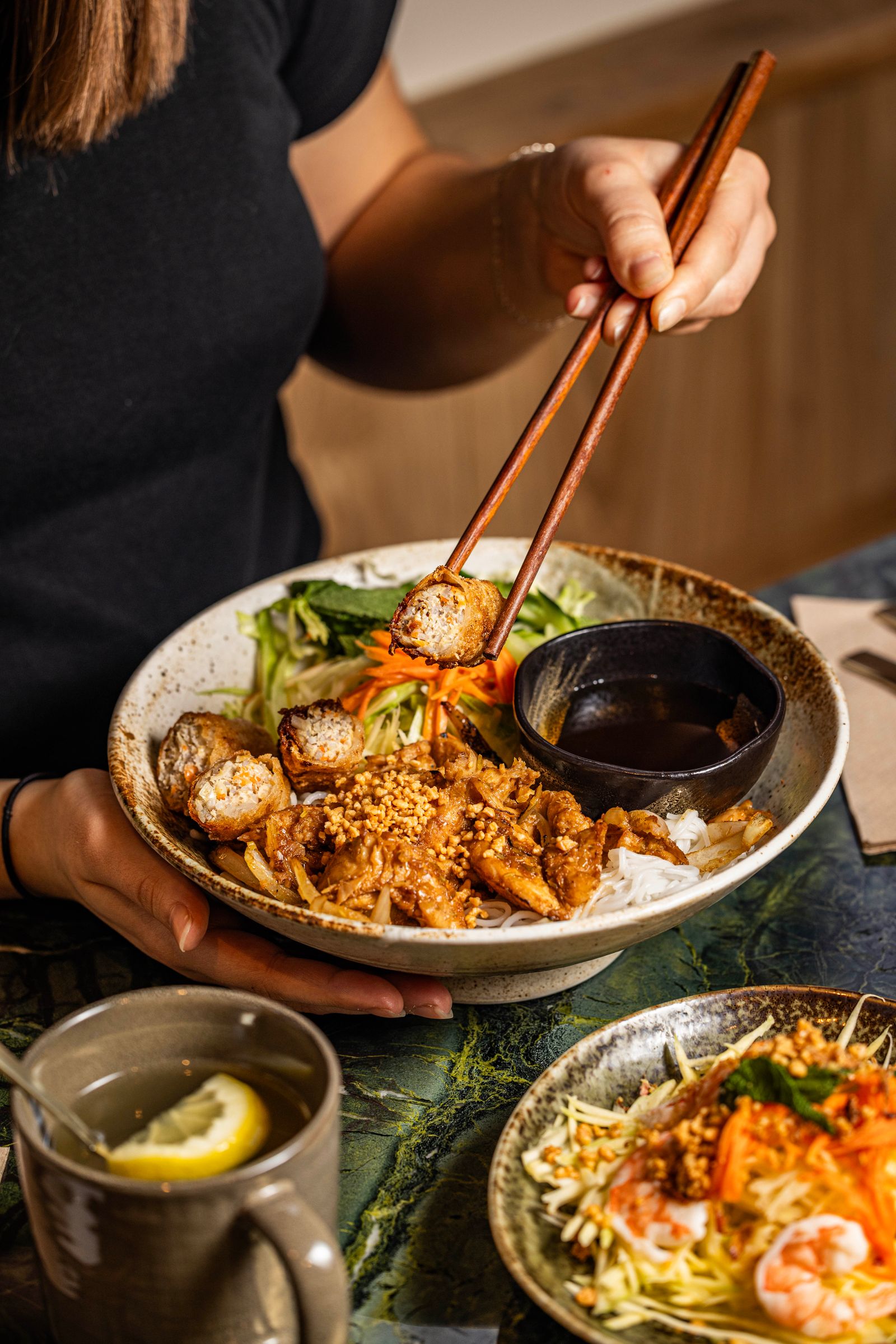 Assiette préparée avec des ingrédients frais